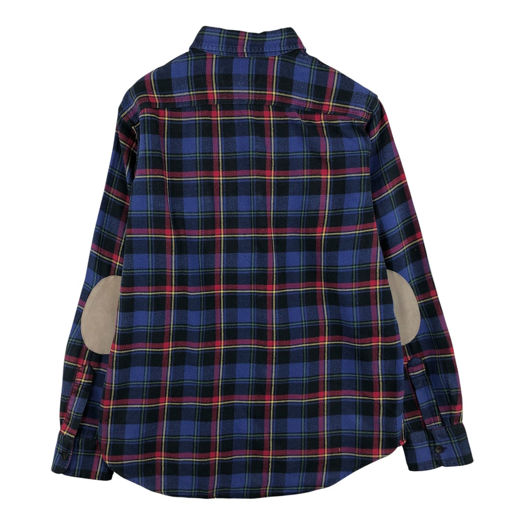 Ralph Lauren long-sleeved button-down light flannel check shirt, men's size L cotton Purple type blue-purple Vintage Second Hand