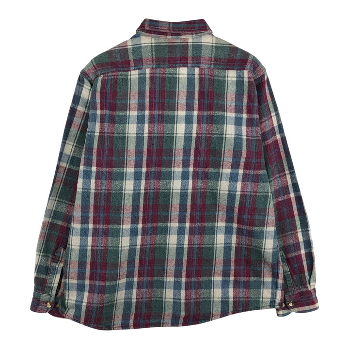 Vintage 90'S Dakota long-sleeved flannel check shirt, size L, men's cotton Red type red-purple Vintage Second Hand