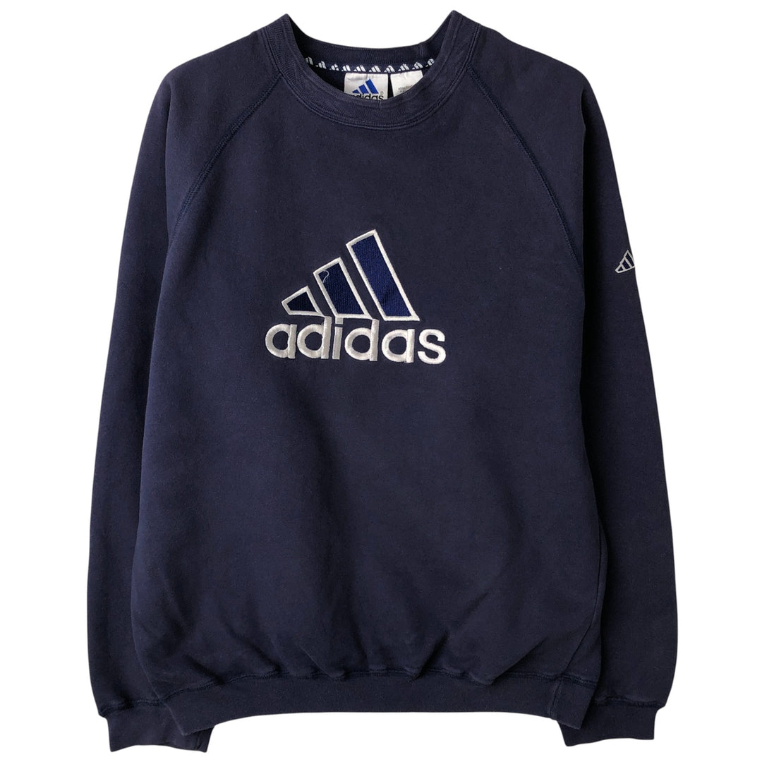 Vintage 90s-00'S Adidas logo sweatshirt, size M, men's cotton navy blue type Vintage Second Hand