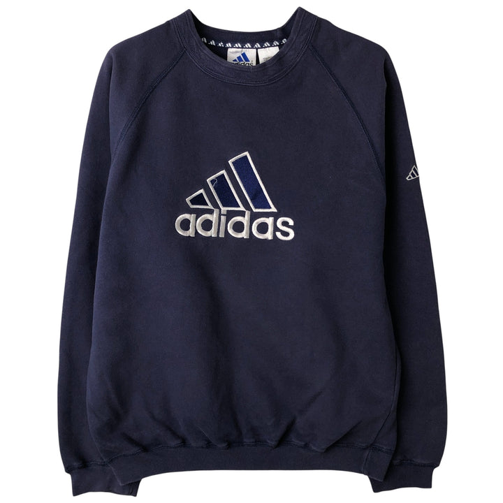 Vintage 90s-00'S Adidas logo sweatshirt, size M, men's cotton navy blue type Vintage Second Hand