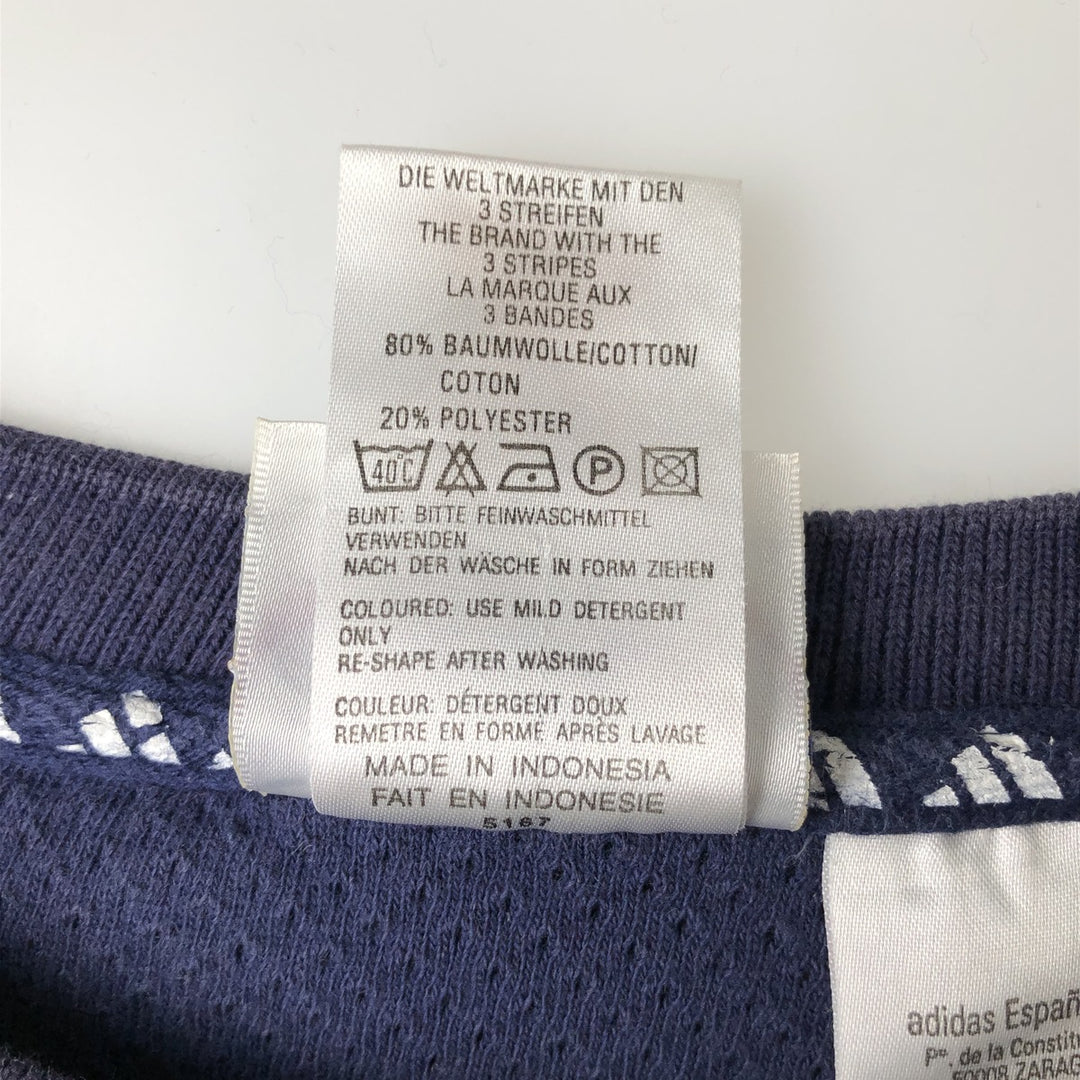 Vintage 90s-00'S Adidas logo sweatshirt, size M, men's cotton navy blue type Vintage Second Hand
