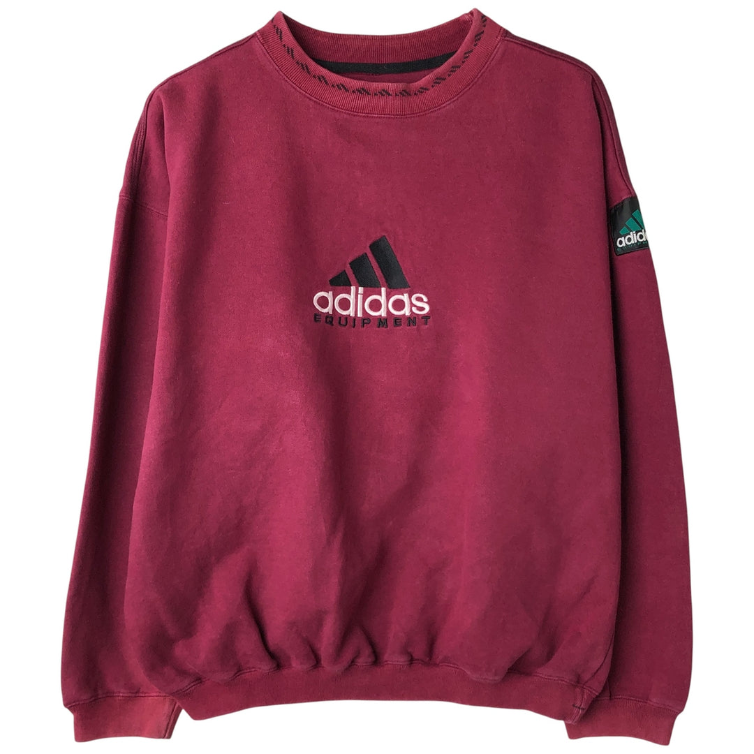 90s-00'S adidas EQUIPMENT logo sweatshirt, men's size M cotton Red type red-purple Vintage Second Hand