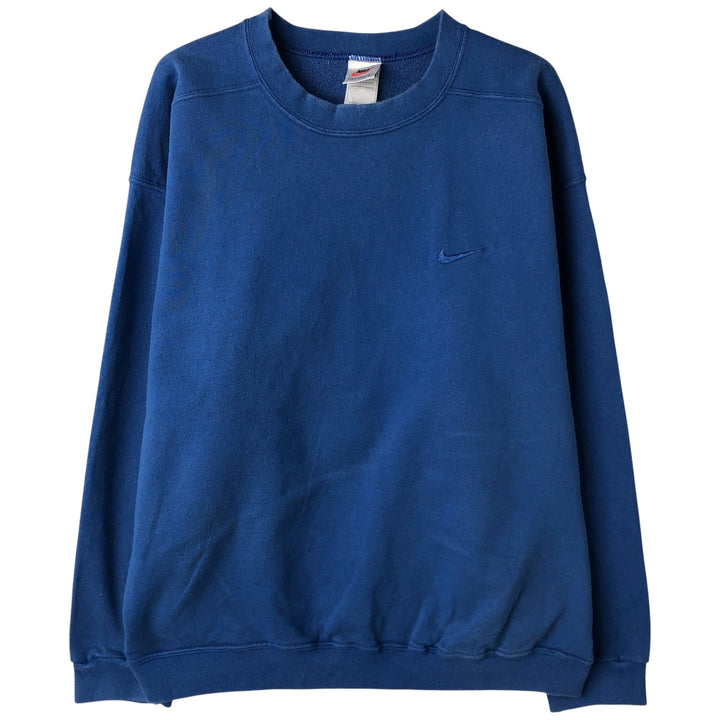 90'S Nike One-Point Logo Sweatshirt, Men's Size L cotton blue type Vintage Second Hand