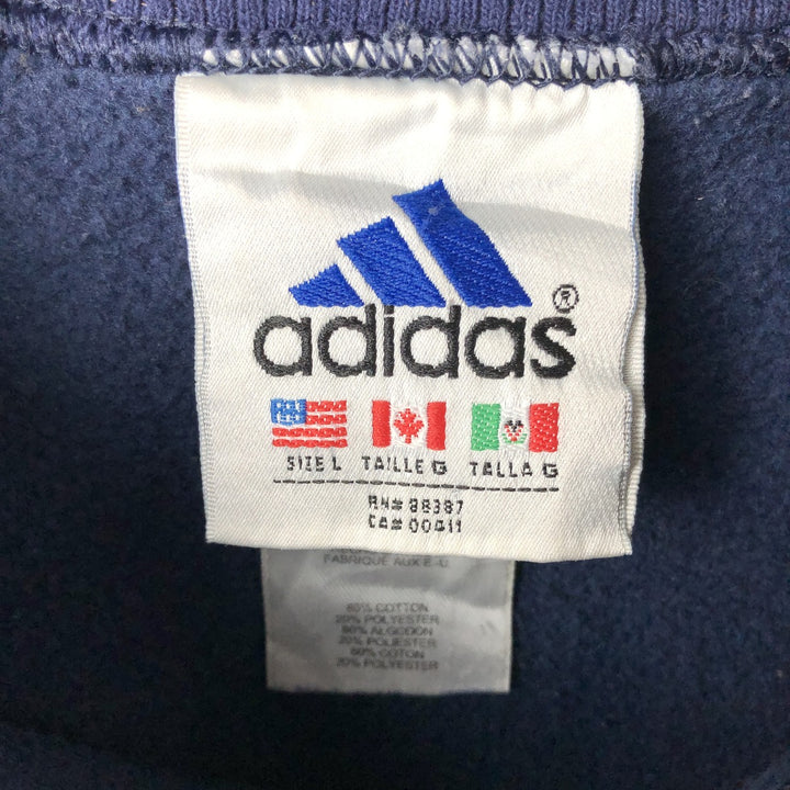 Vintage 90'S Adidas One-Point Logo Sweatshirt, Made in USA, Men's Size L cotton navy blue type Vintage Second Hand