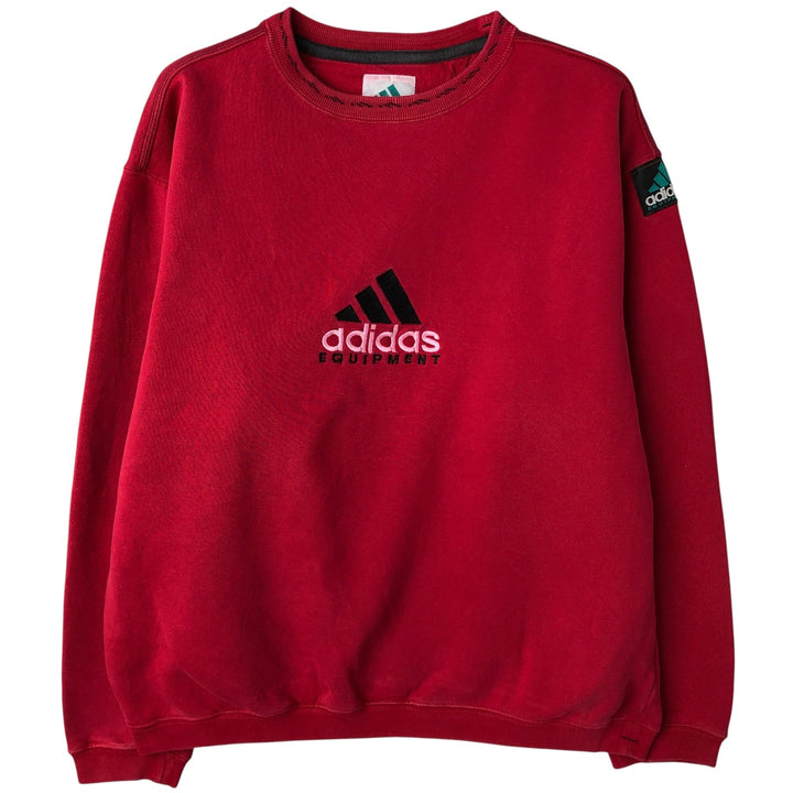 Vintage 90'S adidas EQUIPMENT logo sweatshirt, size M, men's cotton red type Vintage Second Hand
