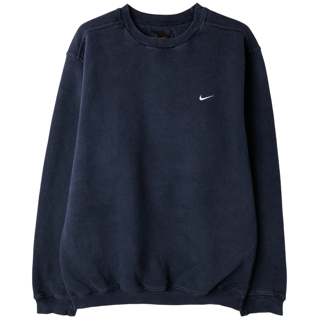 Nike One Point Logo Sweatshirt, Trainer, Men's M Size cotton navy blue type Vintage Second Hand