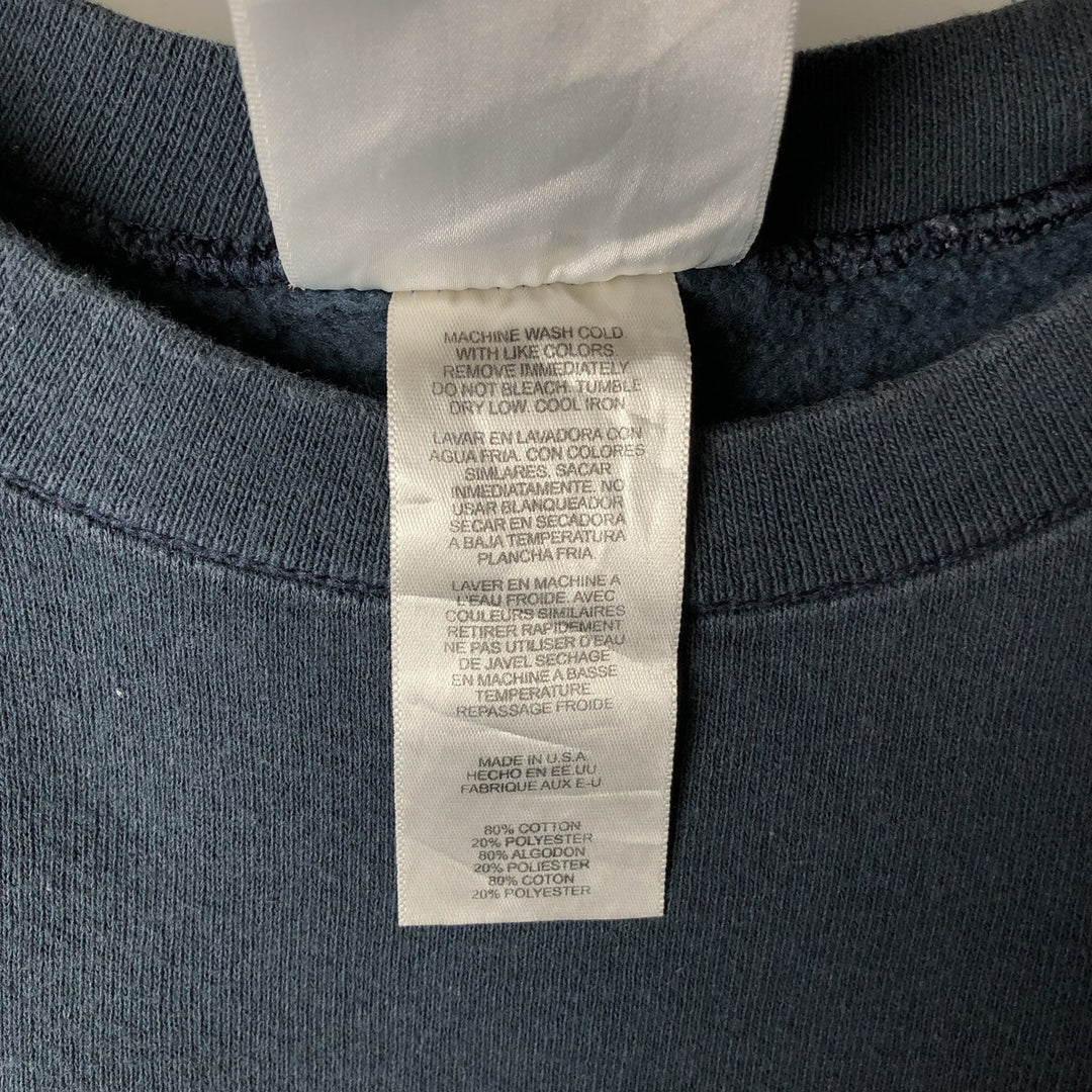 90s-00'S Adidas One-Point Logo Sweatshirt, Made in USA, Men's Size Medium cotton navy blue type Vintage Second Hand