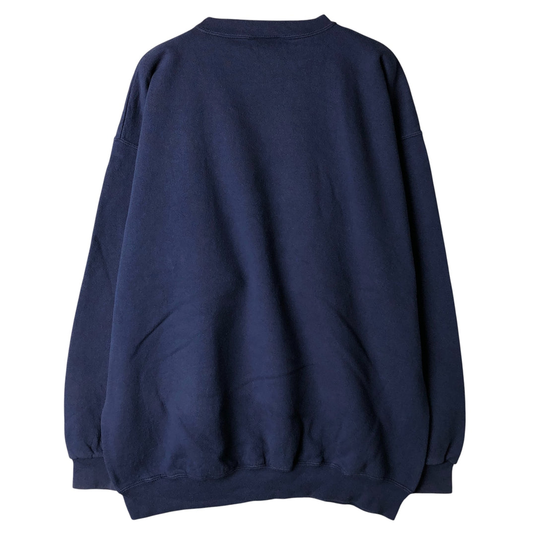 90s-00'S Adidas logo sweatshirt, Made in USA, Men's size L cotton navy blue type Vintage Second Hand