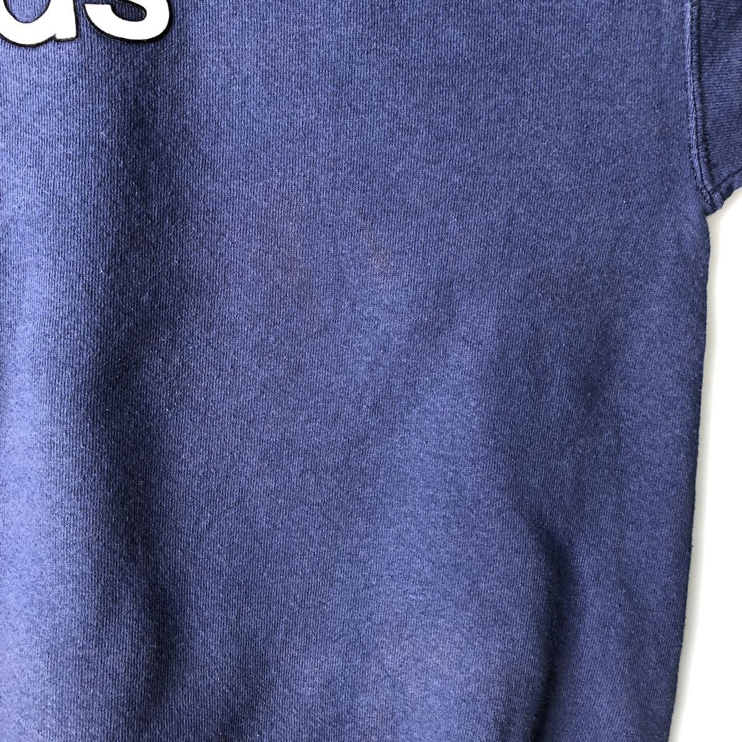 90s-00'S Adidas logo sweatshirt, Made in USA, Men's size L cotton navy blue type Vintage Second Hand