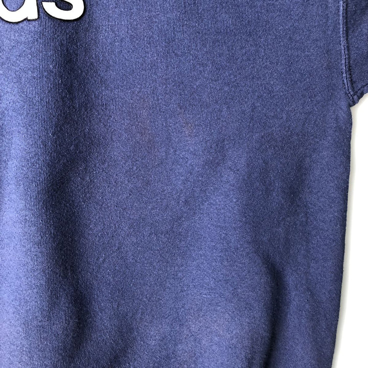 90s-00'S Adidas logo sweatshirt, Made in USA, Men's size L cotton navy blue type Vintage Second Hand