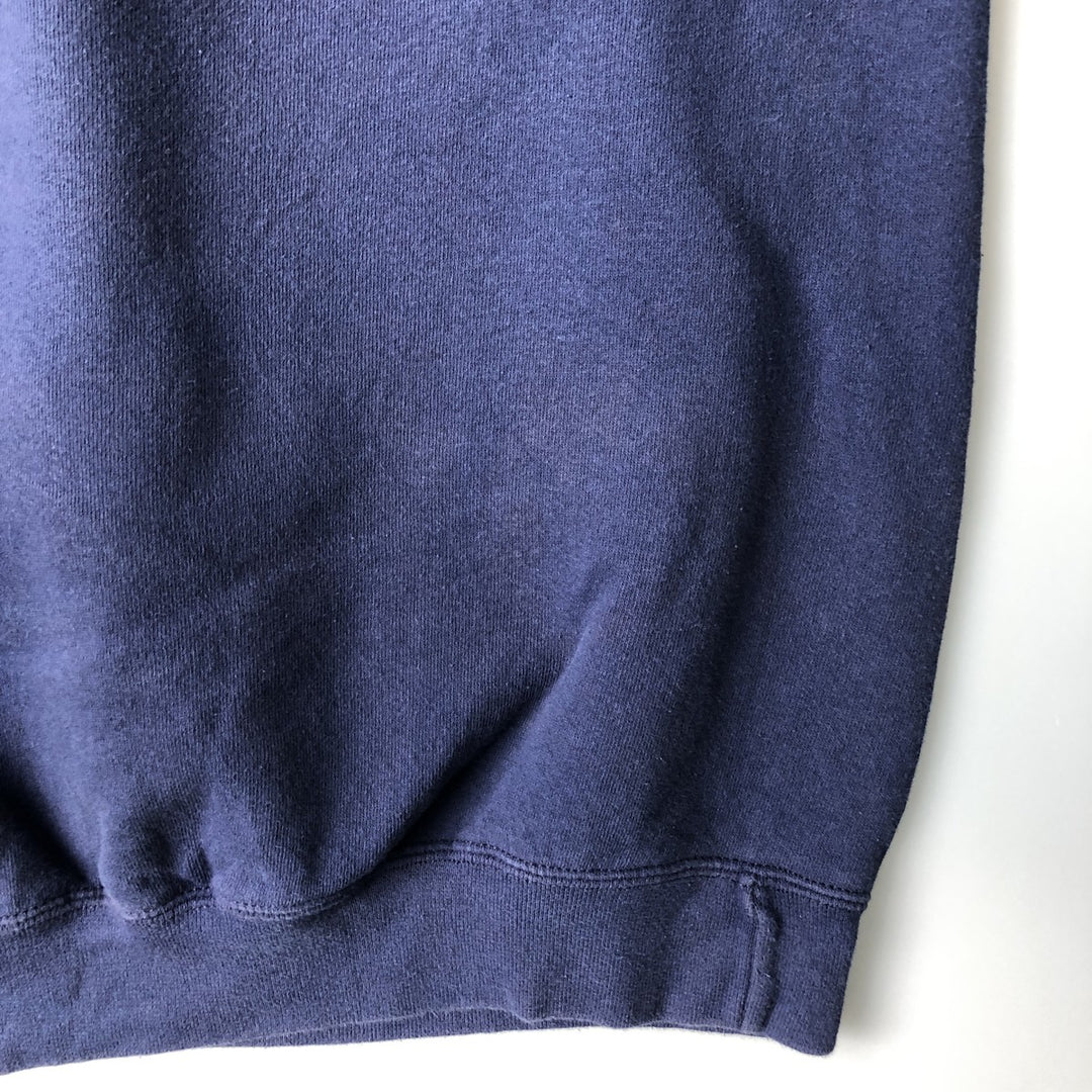 90s-00'S Adidas logo sweatshirt, Made in USA, Men's size L cotton navy blue type Vintage Second Hand