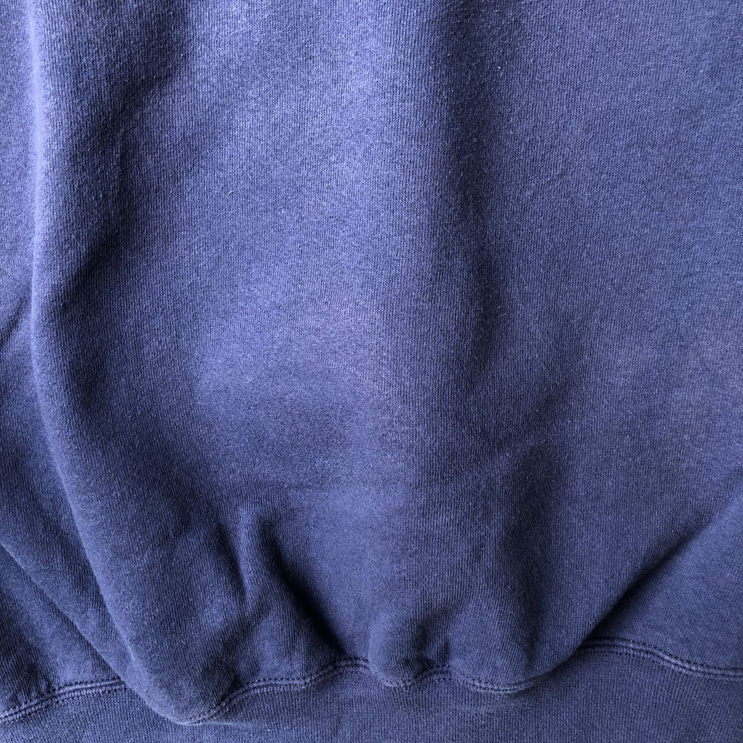 90s-00'S Adidas logo sweatshirt, Made in USA, Men's size L cotton navy blue type Vintage Second Hand