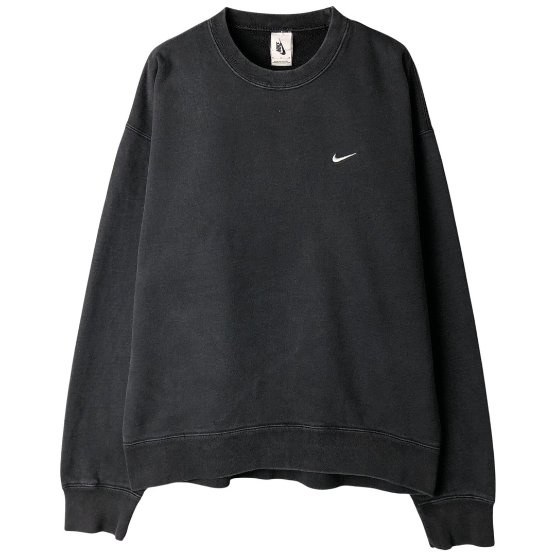 Nike One Point Logo Sweatshirt, Trainer, Men's M Size cotton black type Vintage Second Hand
