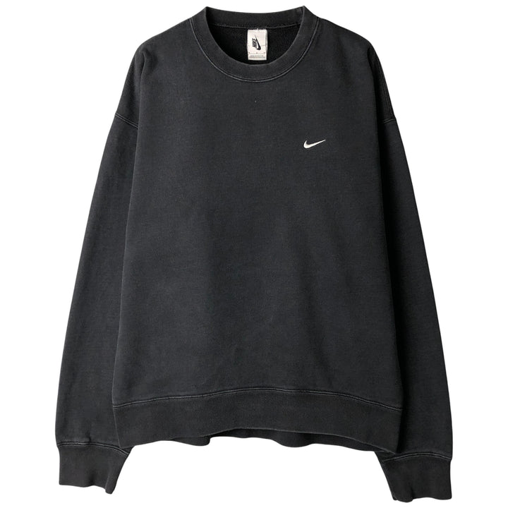 Nike One Point Logo Sweatshirt, Trainer, Men's M Size cotton black type Vintage Second Hand
