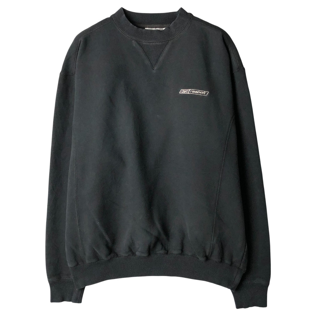 Reebok One-Point Logo Sweatshirt, Men's Size M cotton black type Vintage Second Hand