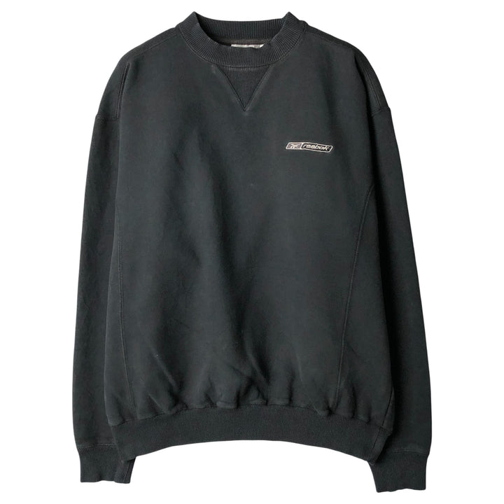 Reebok One-Point Logo Sweatshirt, Men's Size M cotton black type Vintage Second Hand