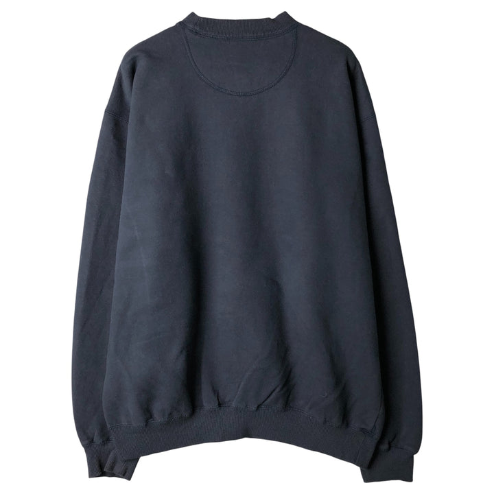 Reebok One Point Logo Sweatshirt Trainer Men's L size cotton navy blue type Vintage Second Hand
