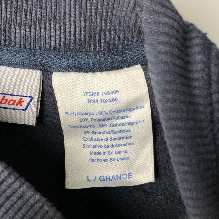 Reebok One Point Logo Sweatshirt Trainer Men's L size cotton navy blue type Vintage Second Hand