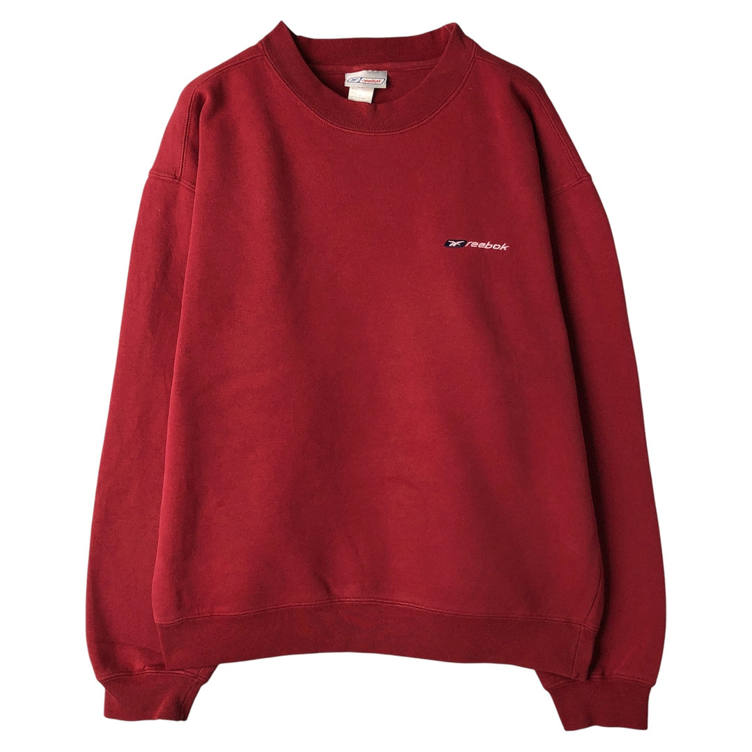 Reebok One-Point Logo Sweatshirt, Men's Size M cotton Red type red-purple Vintage Second Hand