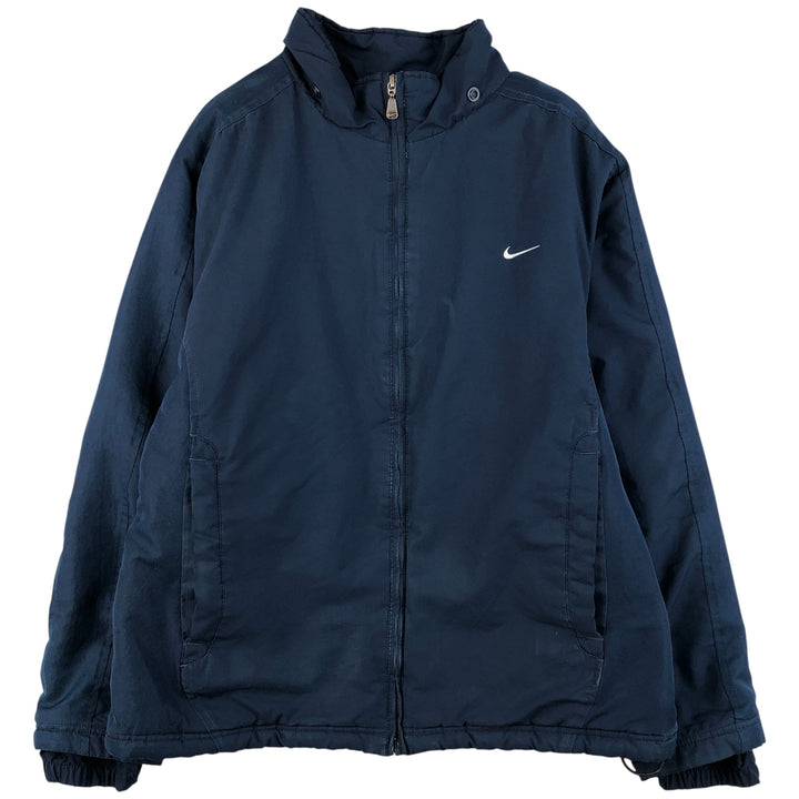 2000'S Nike Back Logo Padded Puffer Jacket, Men's Size Medium unclear navy blue type Vintage Second Hand
