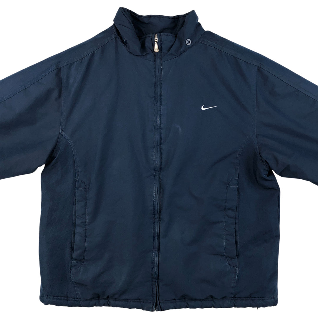 2000'S Nike Back Logo Padded Puffer Jacket, Men's Size Medium unclear navy blue type Vintage Second Hand