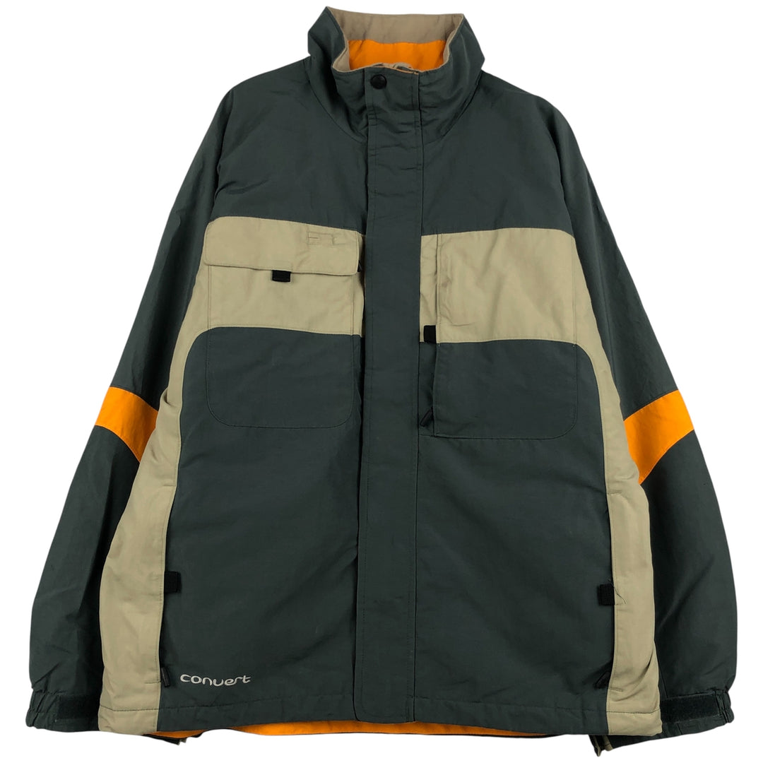 90s-00'S Columbia Convert Mountain Jacket, Shell Jacket, Men's Size L Nylon Khaki type Vintage Second Hand