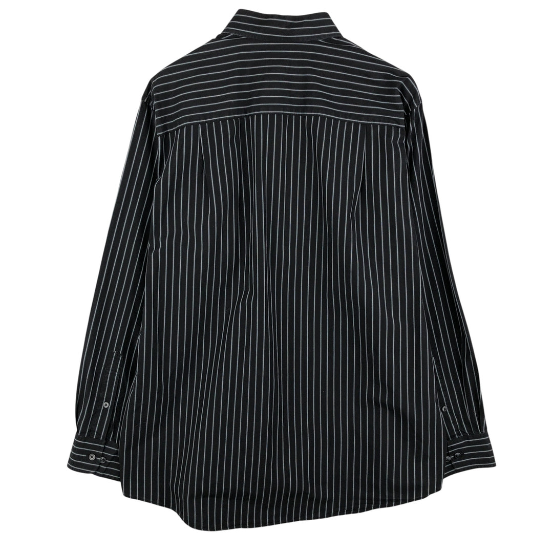 90s-00'S Vintage Calvin Klein Long Sleeve Cotton Striped Shirt, Men's Size XL cotton black type Vintage Second Hand