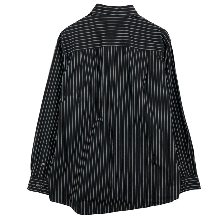 90s-00'S Vintage Calvin Klein Long Sleeve Cotton Striped Shirt, Men's Size XL cotton black type Vintage Second Hand
