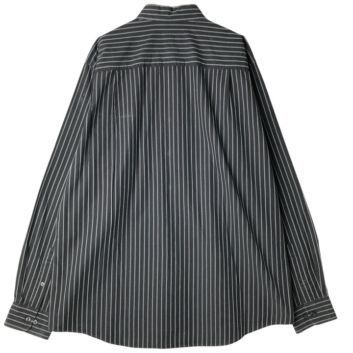Vintage 90s-00'S Calvin Klein long-sleeved cotton striped shirt, made in China, men's size XL cotton black type Vintage Second Hand