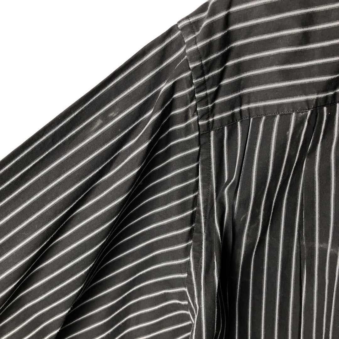 Vintage 90s-00'S Calvin Klein long-sleeved cotton striped shirt, made in China, men's size XL cotton black type Vintage Second Hand