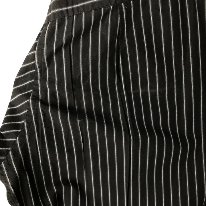 Vintage 90s-00'S Calvin Klein long-sleeved cotton striped shirt, made in China, men's size XL cotton black type Vintage Second Hand