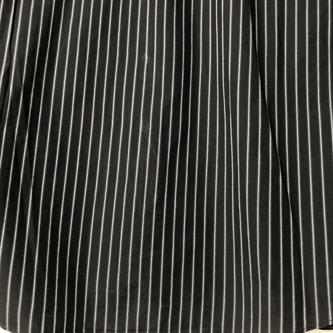 Vintage 90s-00'S Calvin Klein long-sleeved cotton striped shirt, made in China, men's size XL cotton black type Vintage Second Hand