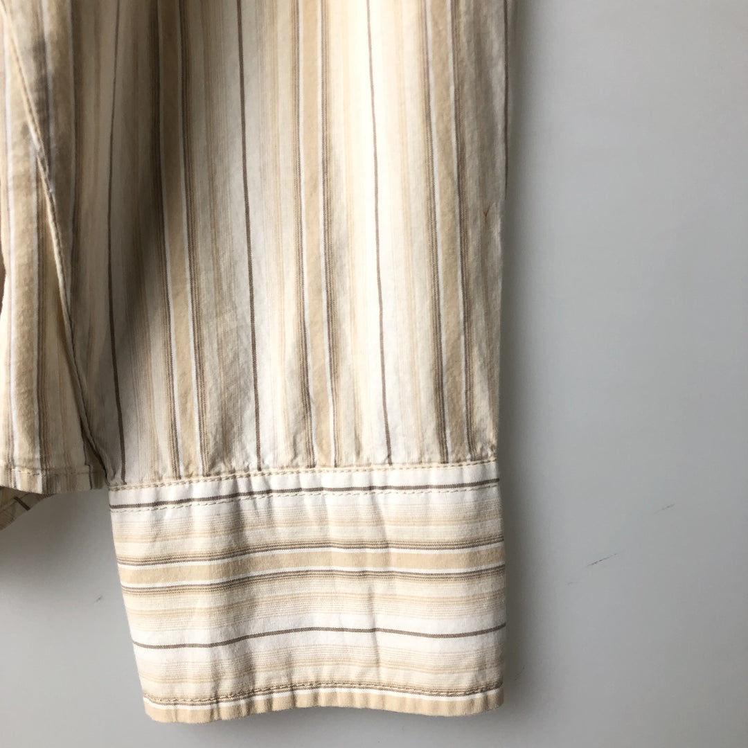 Calvin Klein Jeans Multi-Stripe Long Sleeve Cotton Striped Shirt, Men's XL cotton Beige type Vintage Second Hand