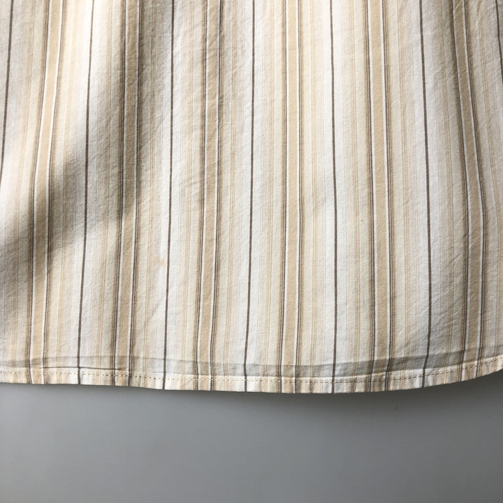Calvin Klein Jeans Multi-Stripe Long Sleeve Cotton Striped Shirt, Men's XL cotton Beige type Vintage Second Hand