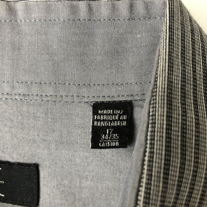 Vintage 90s-00'S Calvin Klein Regular Fit Long Sleeve Cotton Striped Shirt, Men's Size XL cotton gray type Vintage Second Hand