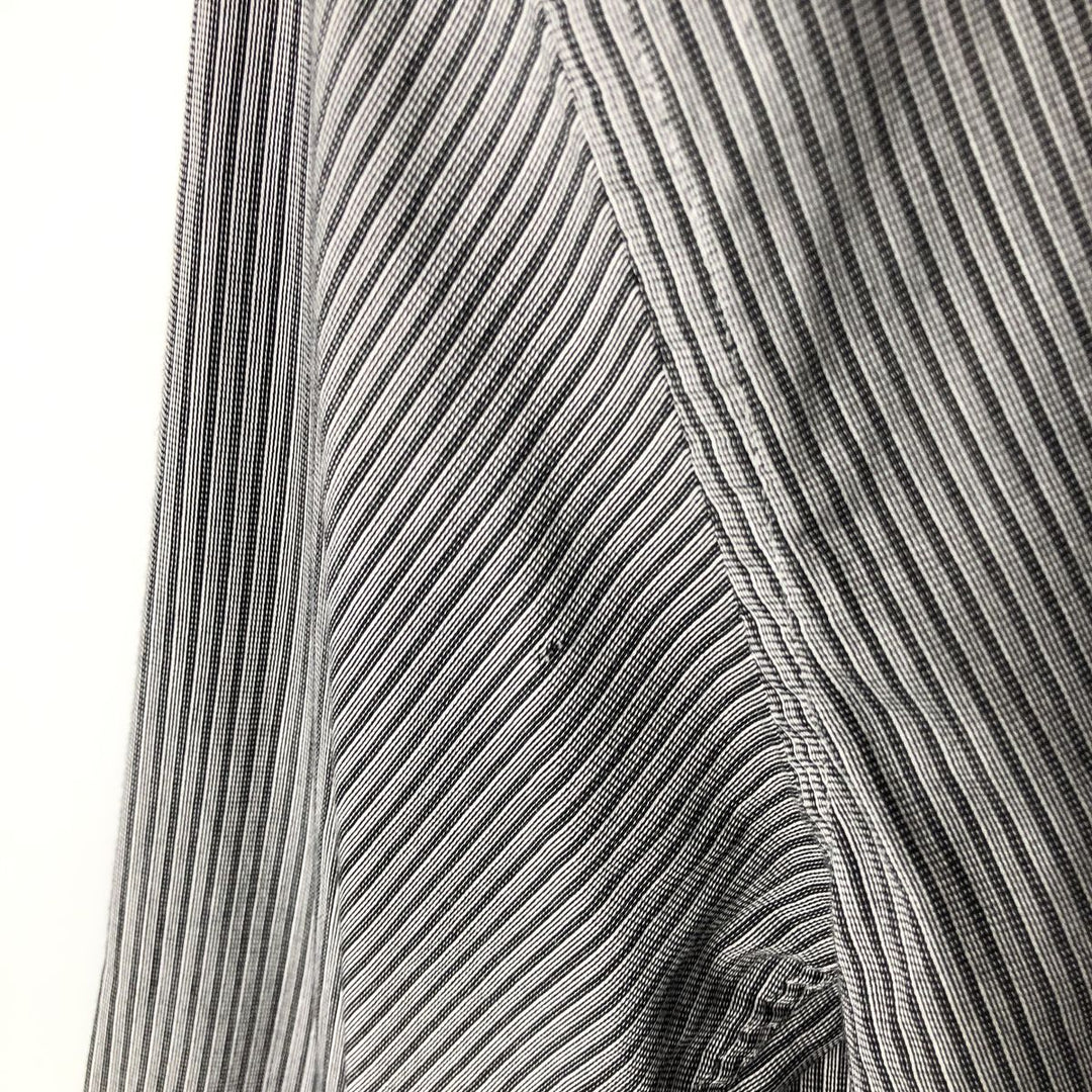 Vintage 90s-00'S Calvin Klein Regular Fit Long Sleeve Cotton Striped Shirt, Men's Size XL cotton gray type Vintage Second Hand