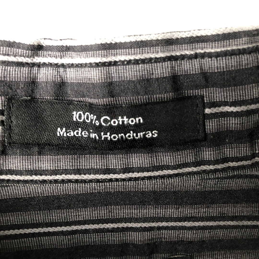 Vintage 90s-00'S Calvin Klein multi-stripe long-sleeved cotton striped shirt, men's size L cotton black type Vintage Second Hand