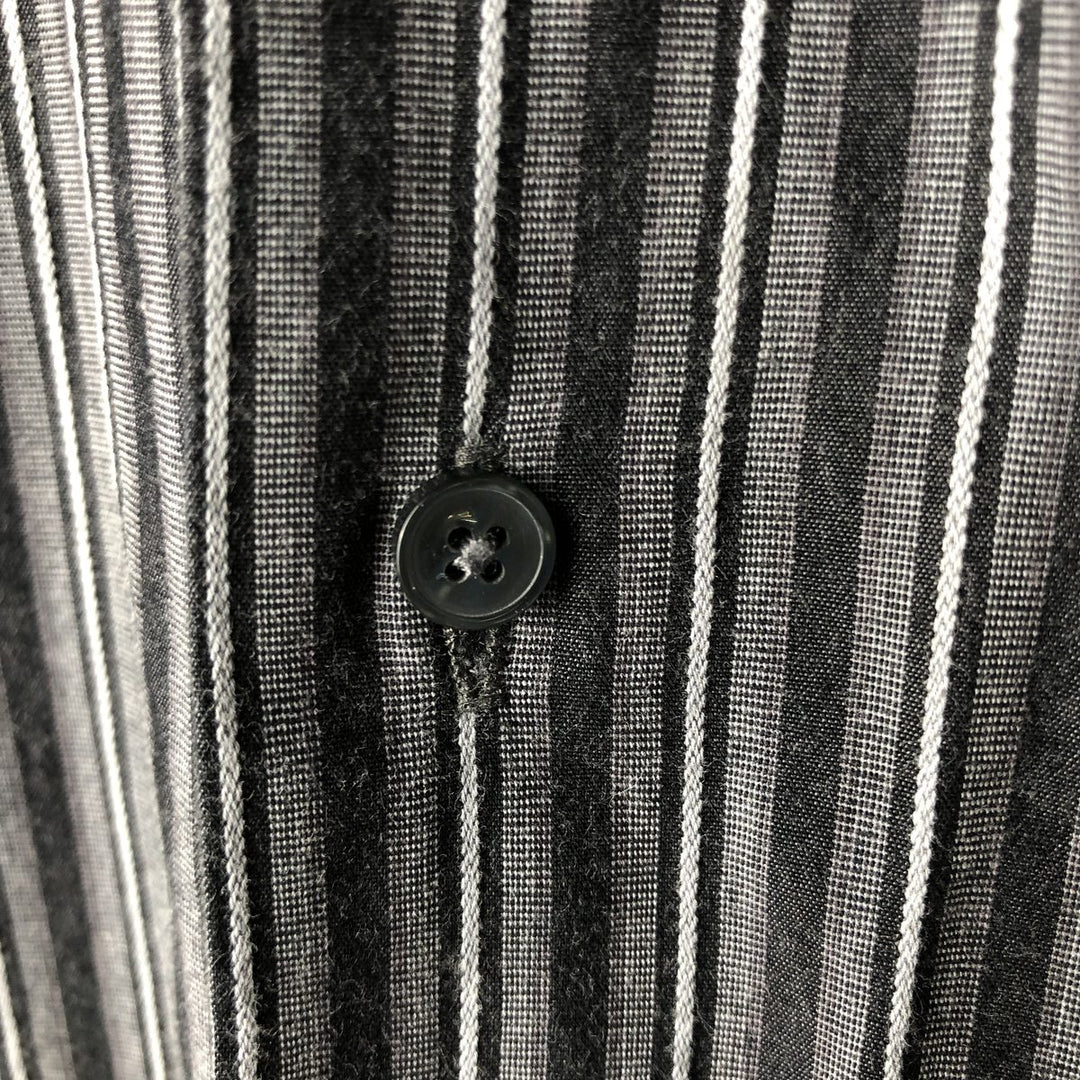 Vintage 90s-00'S Calvin Klein multi-stripe long-sleeved cotton striped shirt, men's size L cotton black type Vintage Second Hand