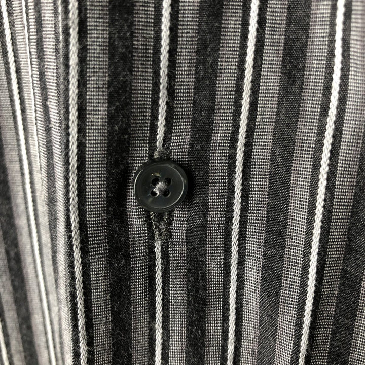 Vintage 90s-00'S Calvin Klein multi-stripe long-sleeved cotton striped shirt, men's size L cotton black type Vintage Second Hand