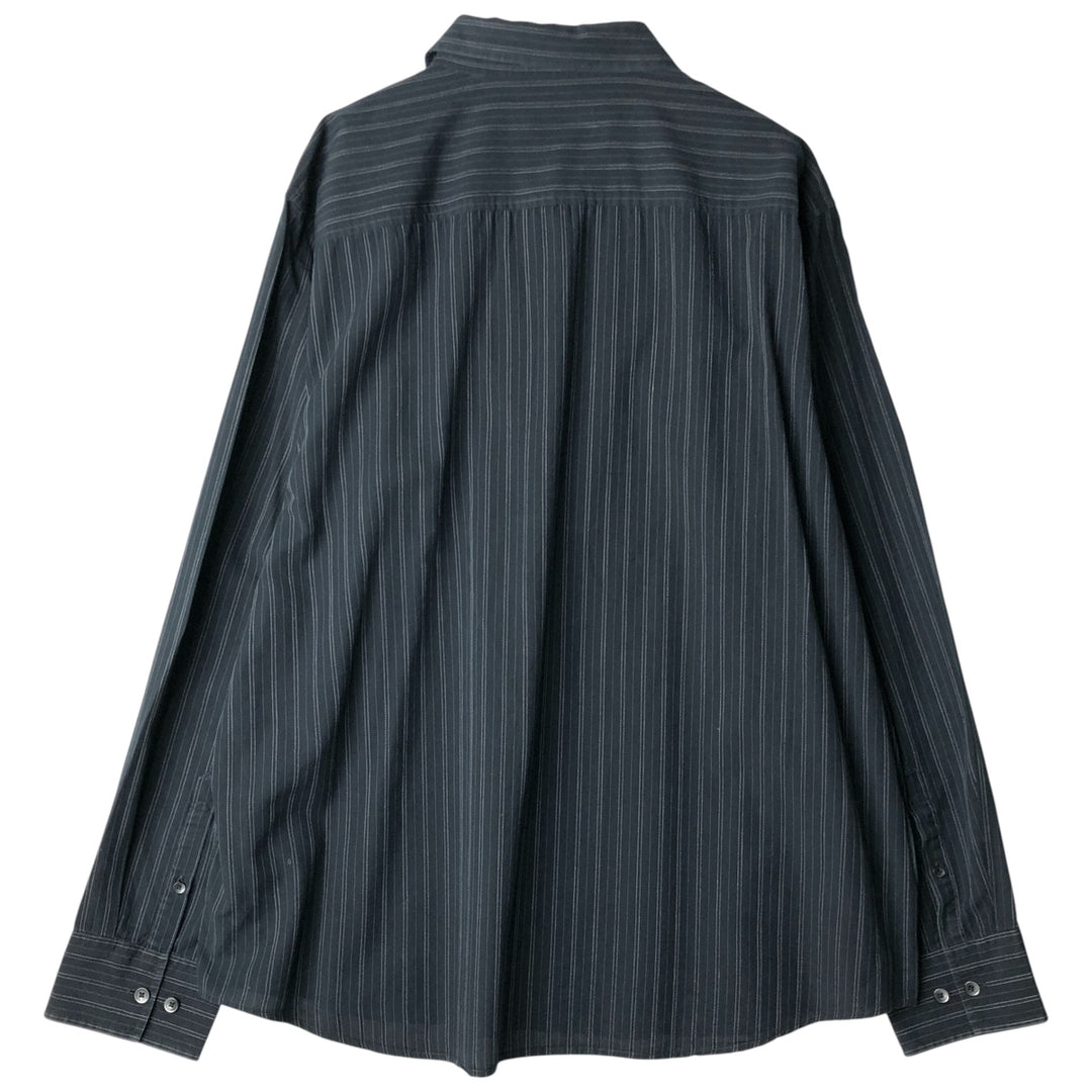 Calvin Klein long-sleeved cotton striped shirt, men's size XL cotton black type Vintage Second Hand