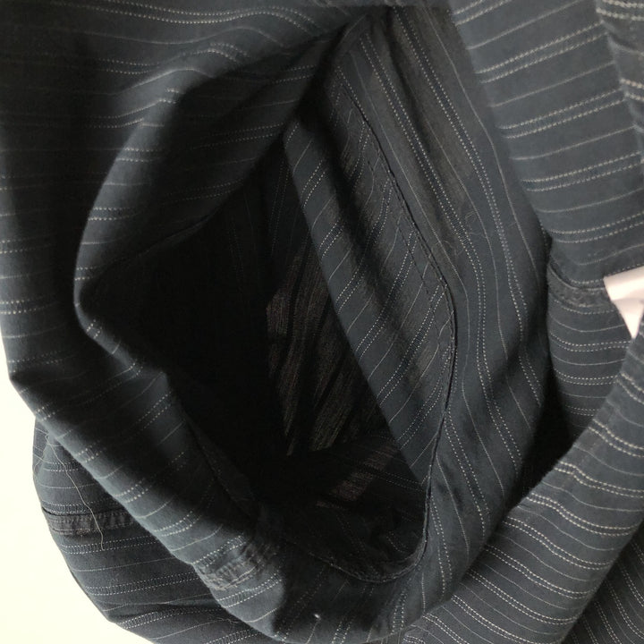 Calvin Klein long-sleeved cotton striped shirt, men's size XL cotton black type Vintage Second Hand