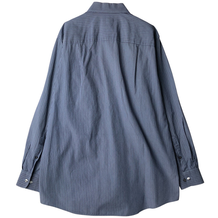 Vintage 90s-00'S Calvin Klein multi-stripe long-sleeved cotton striped shirt, men's size L cotton Blue type light blue Vintage Second Hand