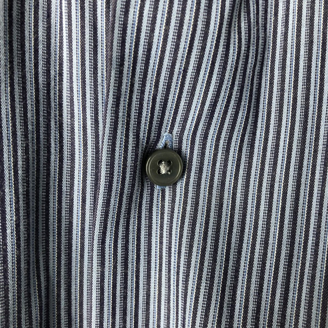 Vintage 90s-00'S Calvin Klein multi-stripe long-sleeved cotton striped shirt, men's size L cotton Blue type light blue Vintage Second Hand