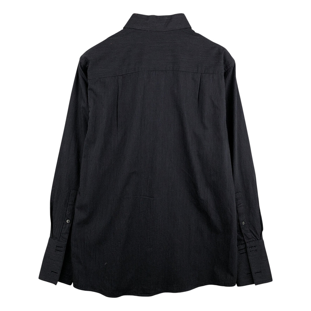 2000s~ Calvin Klein Regular Fit Long Sleeve Cotton Striped Shirt, Men's Size Medium cotton black type Vintage Second Hand