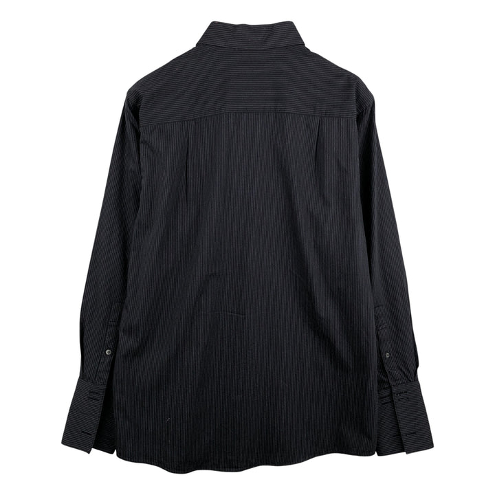 2000s~ Calvin Klein Regular Fit Long Sleeve Cotton Striped Shirt, Men's Size Medium cotton black type Vintage Second Hand