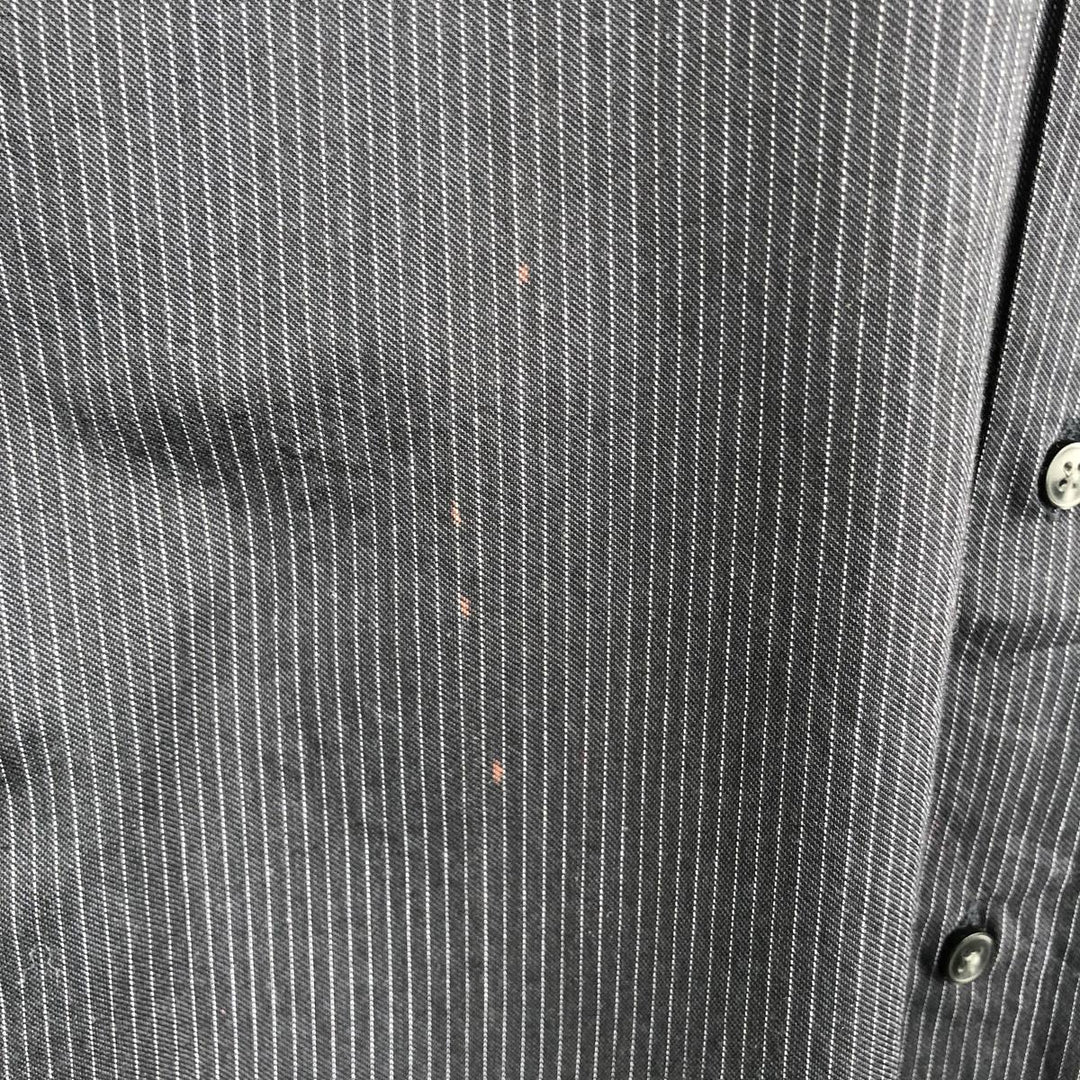 2000s~ Calvin Klein Regular Fit Long Sleeve Cotton Striped Shirt, Men's Size Medium cotton black type Vintage Second Hand