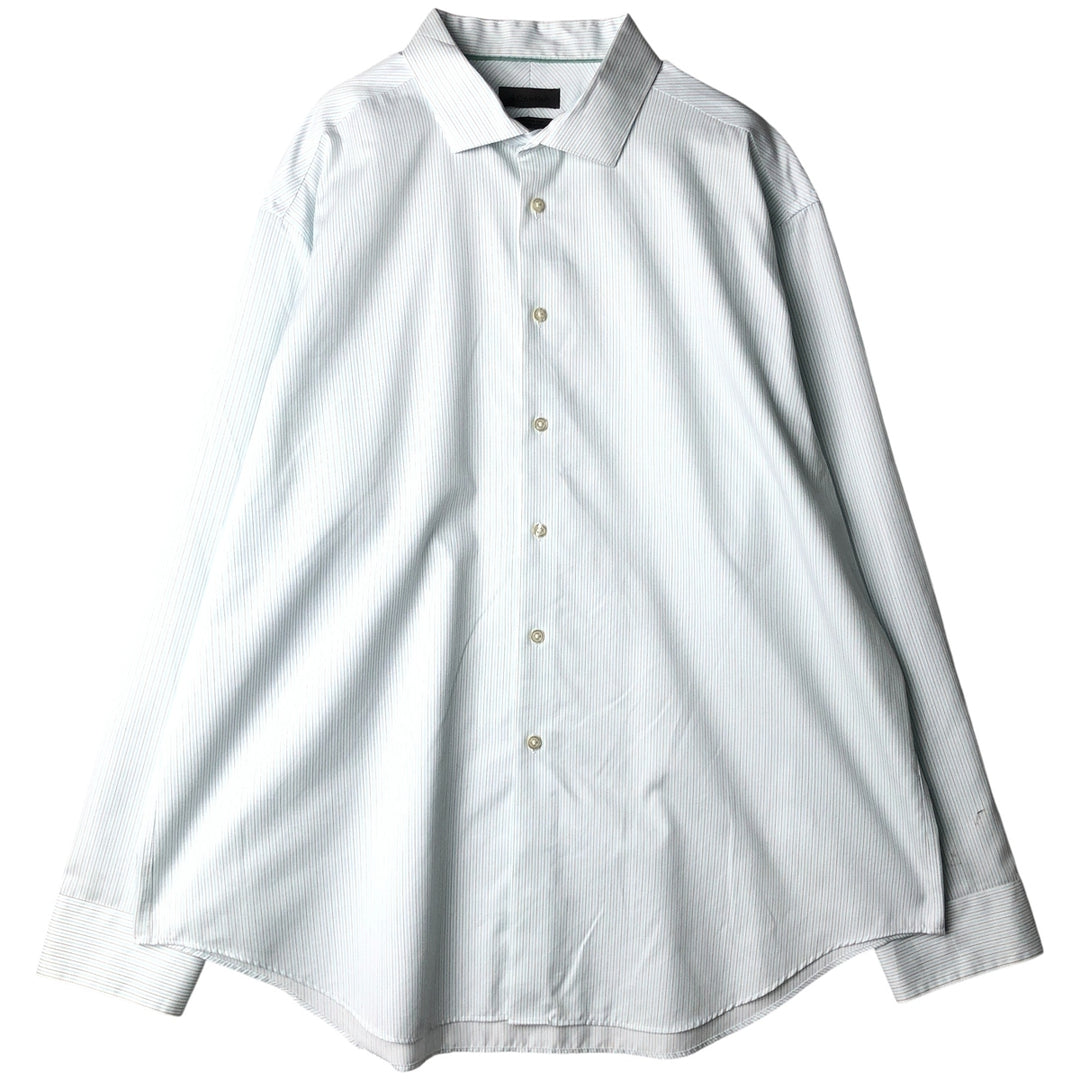 Calvin Klein Slim Fit Long Sleeve Cotton Striped Shirt, Men's XXL cotton white type Vintage Second Hand