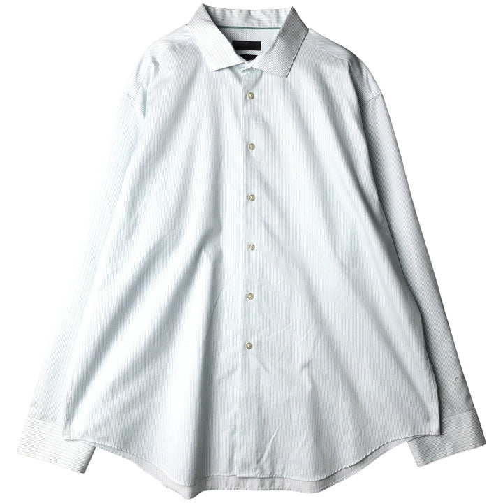 Calvin Klein Slim Fit Long Sleeve Cotton Striped Shirt, Men's XXL cotton white type Vintage Second Hand