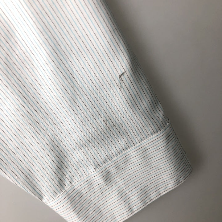 Calvin Klein Slim Fit Long Sleeve Cotton Striped Shirt, Men's XXL cotton white type Vintage Second Hand
