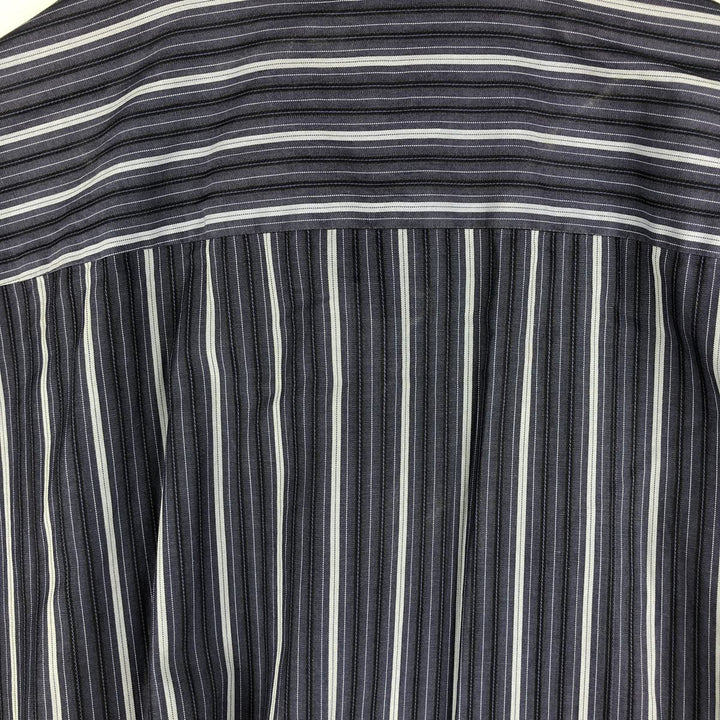 Hugo Boss Multi-Stripe Long Sleeve Cotton Striped Shirt, Men's Size L cotton navy blue type Vintage Second Hand